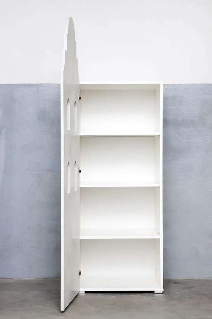 Popielata szafa domek H8-C96