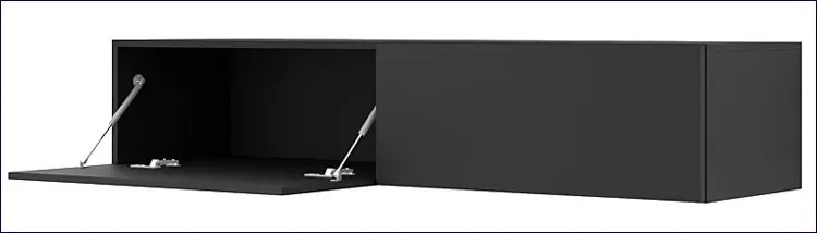 Czarna wisząca długa szafka rtv 160 cm E5-T55