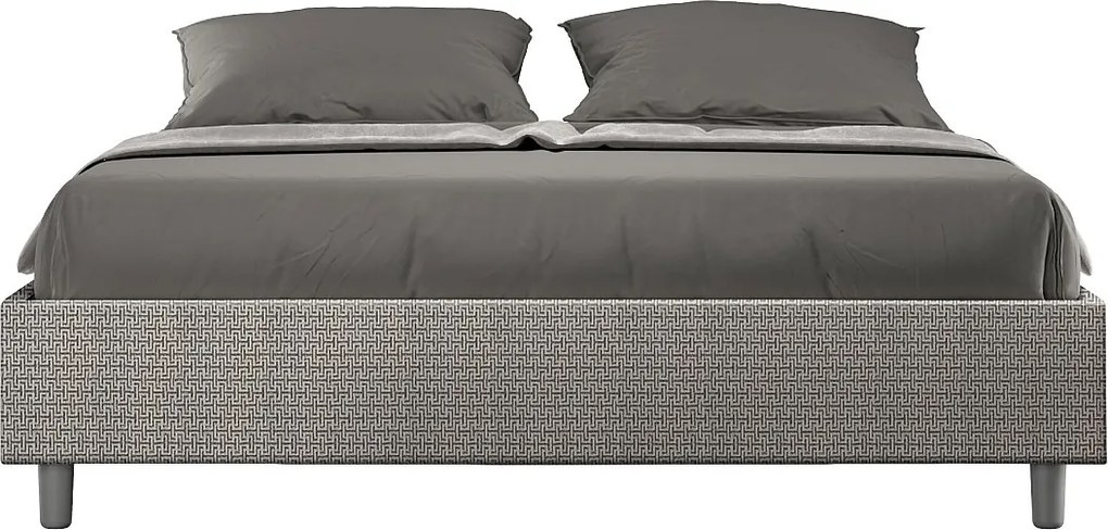 Łóżko wyposażone w stelaż z listwami z pojemnikiem tapicerowane 160x190 tkaniny Labirinto 02 Szary Azelia