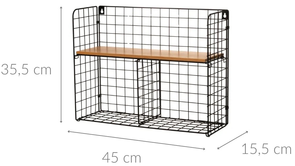 Metalowa półka biurowa 45 x 15,5 x 35,5 cm