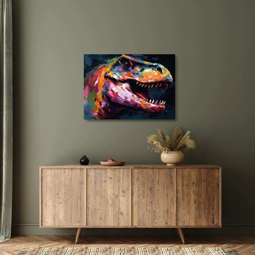 Obraz na szkle - Dinozaur, malarstwo (70x50 cm)