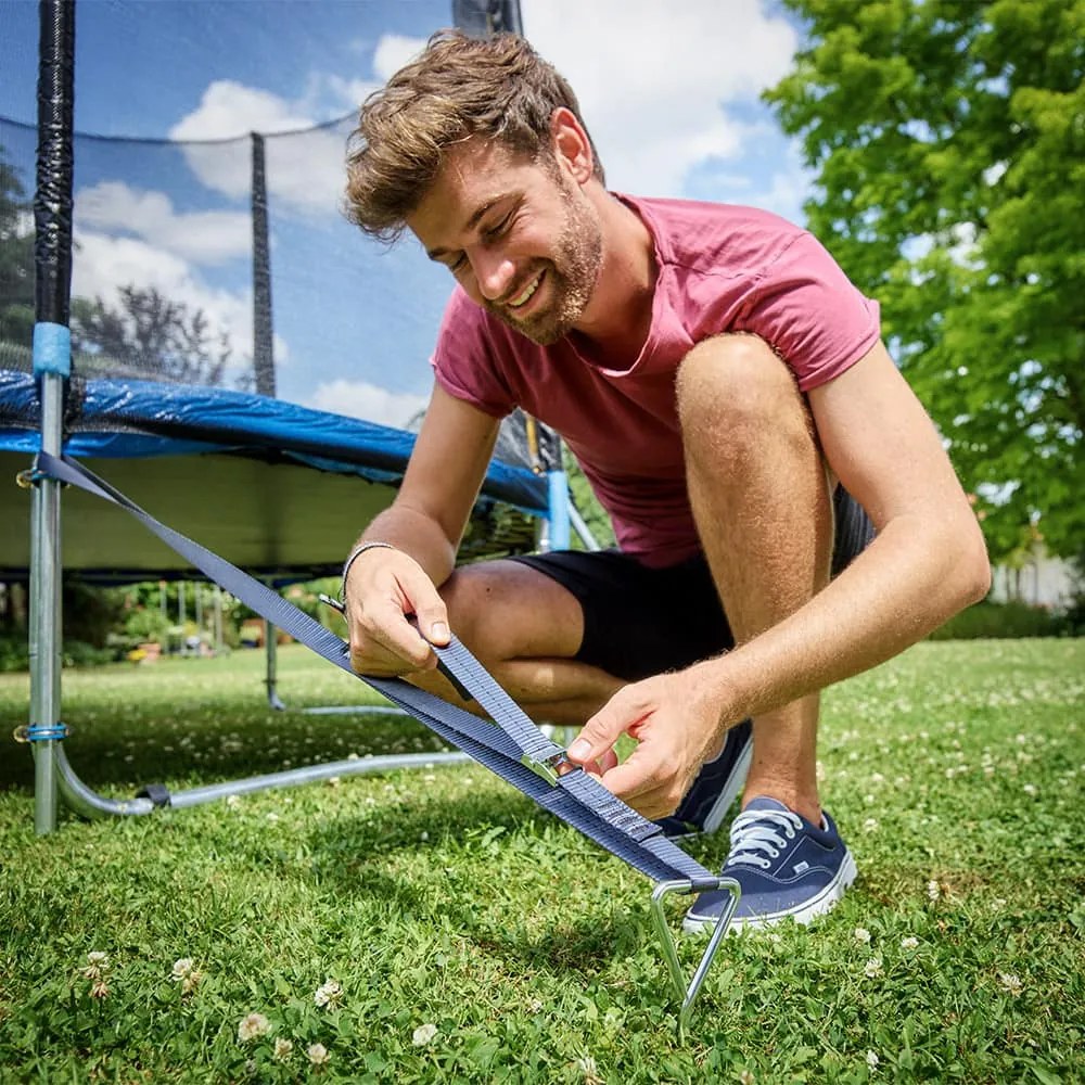 Zestaw kotew do ziemi, 4 sztuk, 42,5x8,5cm, srebrna Monzana