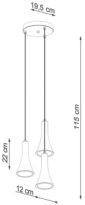 Loftowa lampa wisząca betonowa - 2X A399 A8-Z09