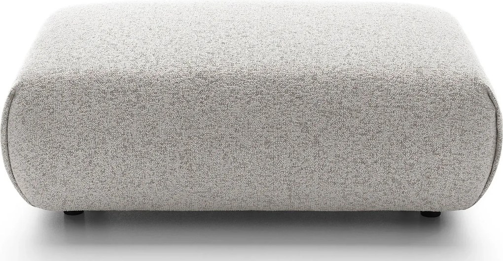 Jasnoszara pufa prostokątna do salonu nowoczesnego H4-R34