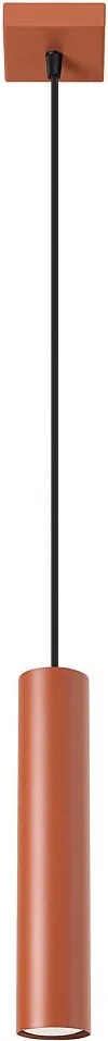Lampa Wisząca Loft Lagos, Stal - 1 Źródło - L.8 X H.118 Cm - Ochra Czerwona