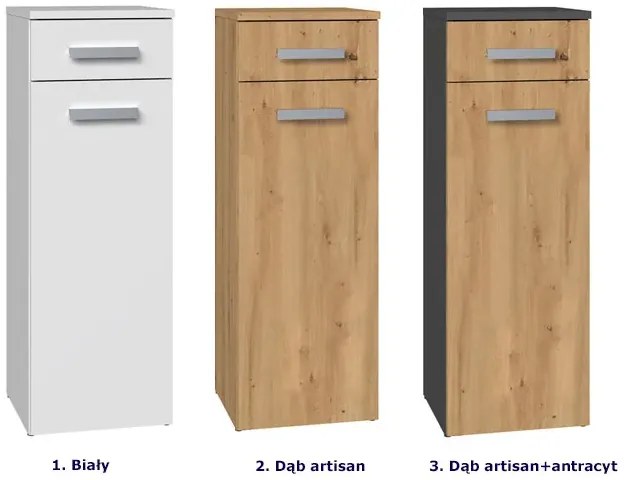 Wąska Szafka Łazienkowa Półsłupek Dąb Artisan Z4-K98