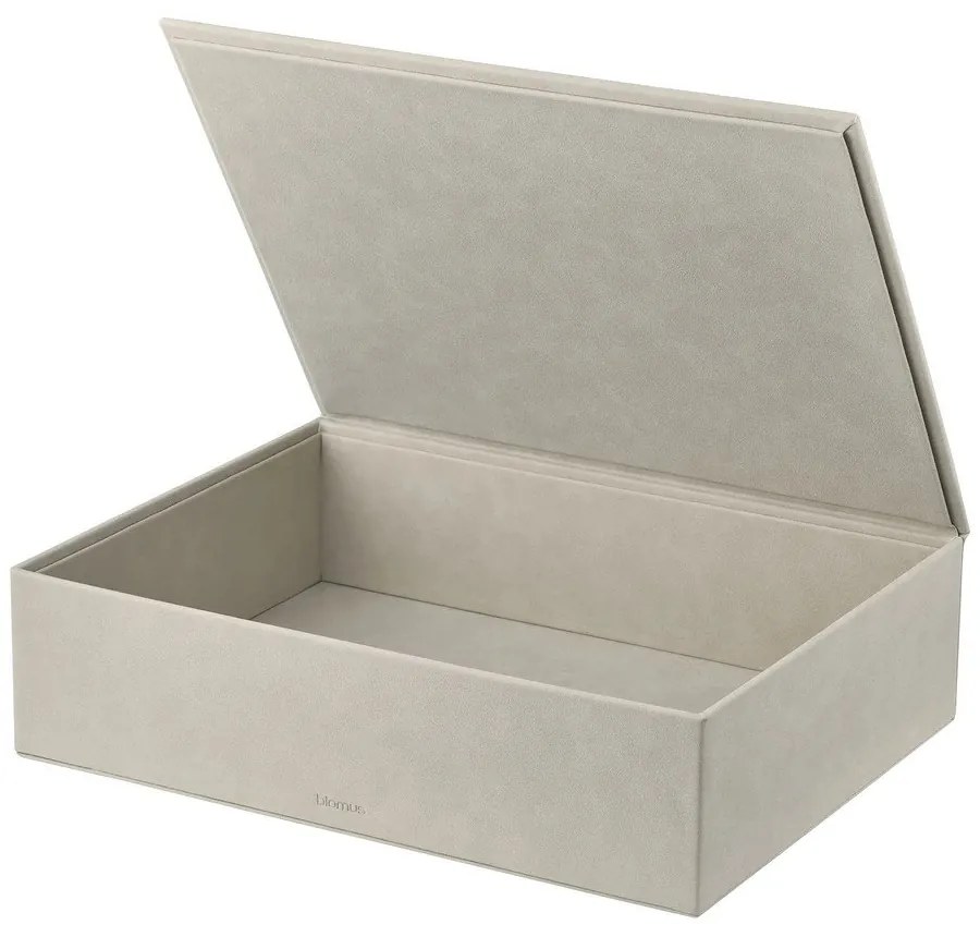 Beżowe pojemniki dekoracyjne ze sztucznej skóry z pokrywką zestaw 2 szt. 40x30x11 cm Sahla – Blomus