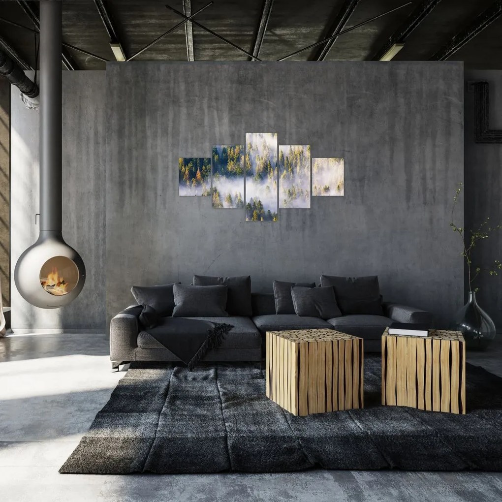 Obraz drzew we mgle (125x70 cm)