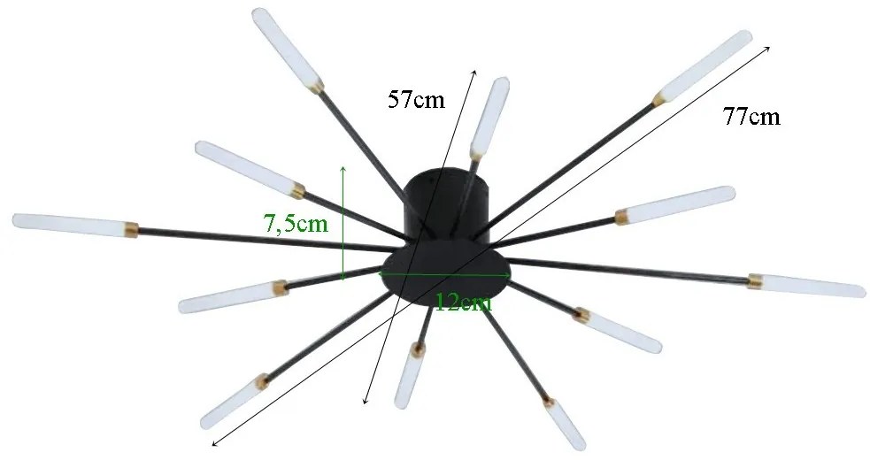 Plafon lampa LED sufitowa metalowa AT87-12SL-Czarny