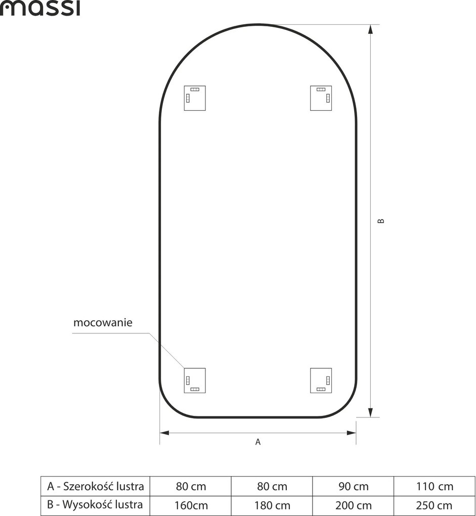 Lustro portalowe dekoracyjne z podświetleniem  ARCH Soft LED XXL| Różne rozmiary | Różne kolory