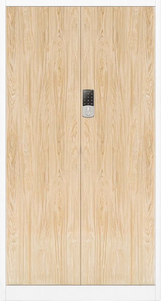 Szafa biurowa na akta otwierana na szyfr Eco Design Daniel 90x40x185 cm, biały/dąb sonoma