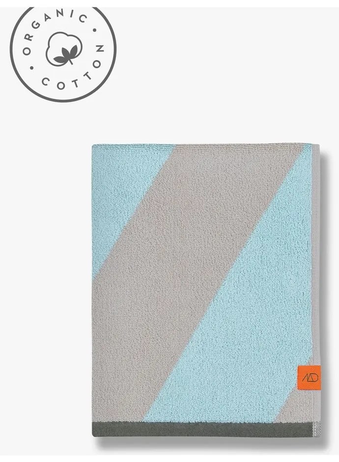 Miętowy ręcznik kąpielowy frotte z bawełny organicznej 70x133 cm Diagonal – Mette Ditmer Denmark