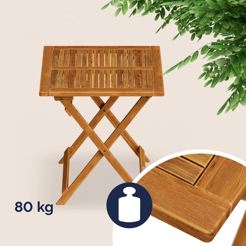 Drewniany stolik ALEK, 70x70x73cm, brązowa Casaria