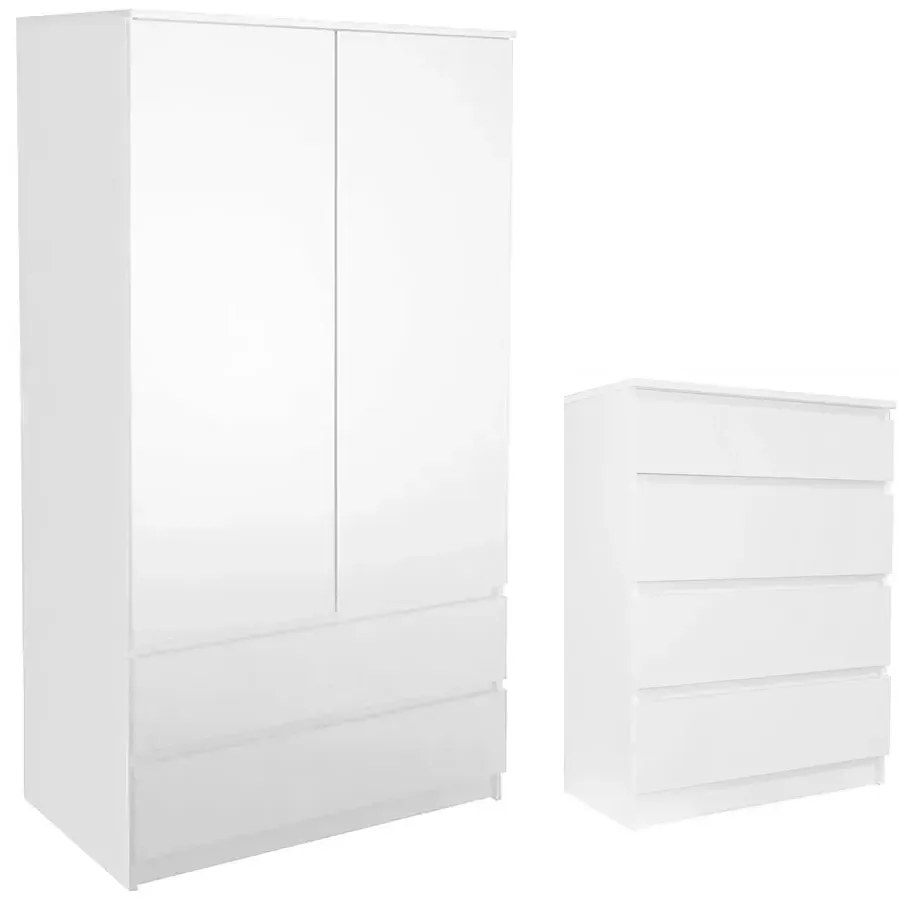 Biały komplet mebli szafa i komoda R8-S70