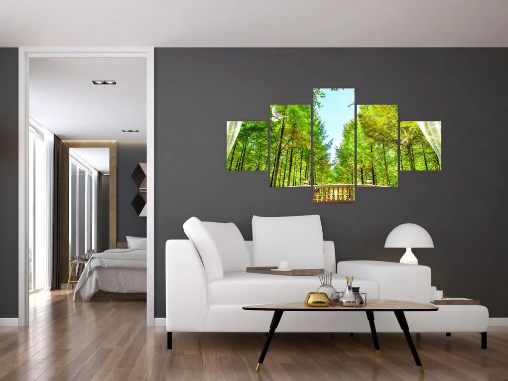 Obraz - Widok na las (125x70 cm)