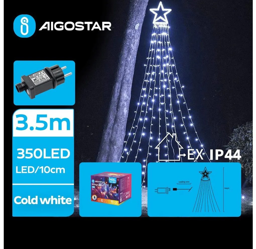 Aigostar - LED Bożonarodzeniowa dekoracja zewnętrzna LED/6W/230V 3,5m IP44 zimna biel