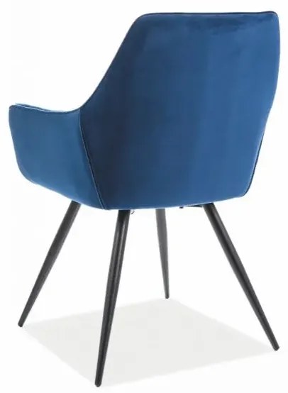 KRZESŁO CHERRY VELVET CZARNY STELAŻ/GRANATOWY BLUVEL 86 SIGNAL