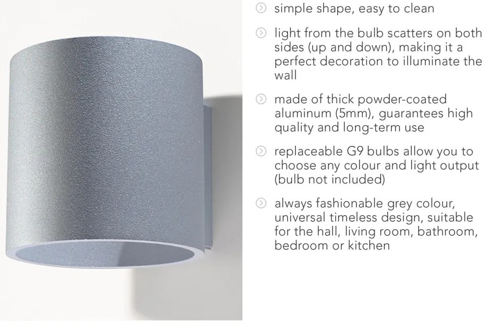 Szary kinkiet Sollux Roda