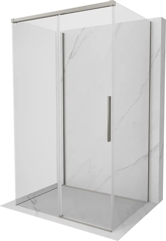Mexen Rox-3S kabina prysznicowa 3-ścienna rozsuwana 125 x 85 cm, transparent, nikiel szczotkowany - 8C2-125-085-97-00-3S