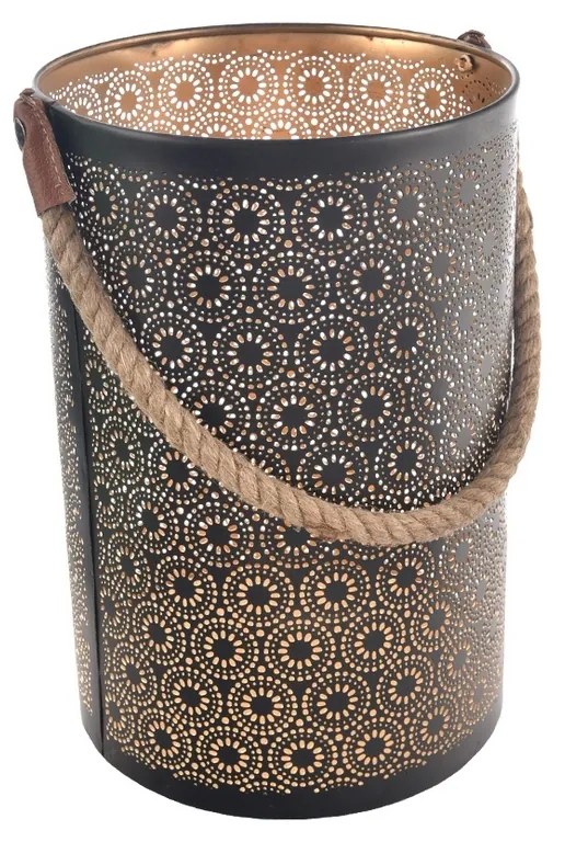 In Decor Świecznik metalowy Dot czarny, 20 x 20 x 30 cm, M