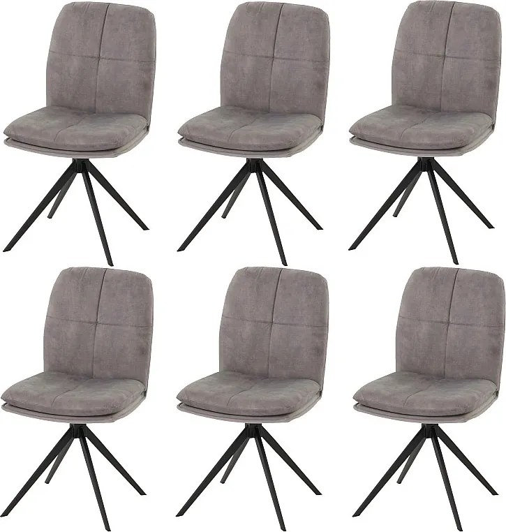 Krzesło do jadalni MCW-M68 (zestaw 6 sztuk),  szare