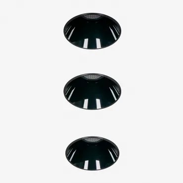 Pack 3 Wpuszczanych Downlightów Led Bezramkowych Trimless, Okrągłych Ø5,3 Cm, Do Użytku Zewnętrznego, Wykonanych Z Aluminium Lui Biała Ciepła 2700 K &