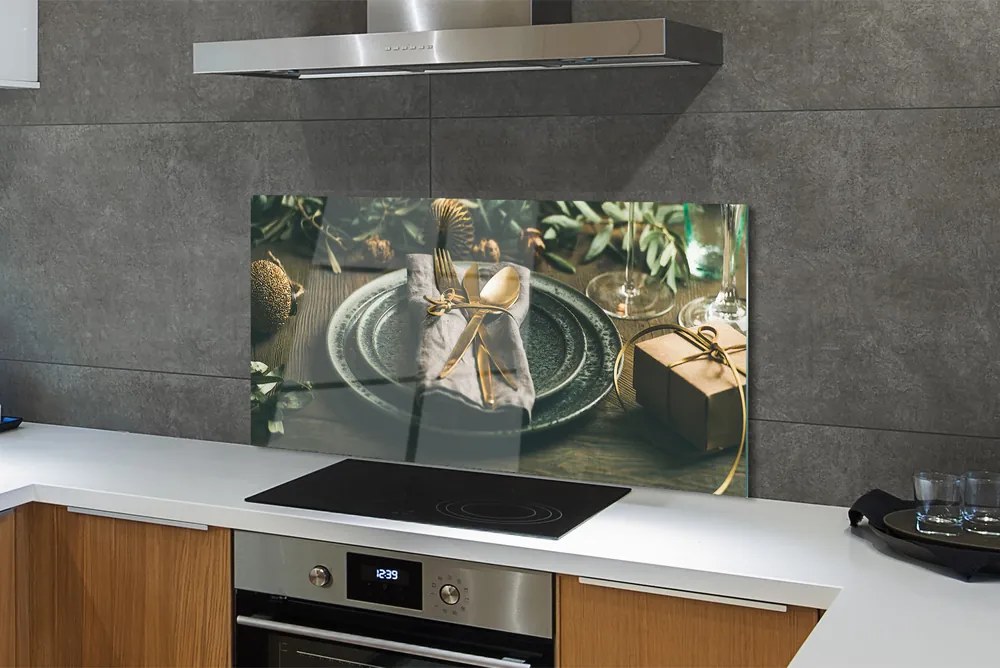 Panel szklany do Kuchni Wigilijne Nakrycie Stołu