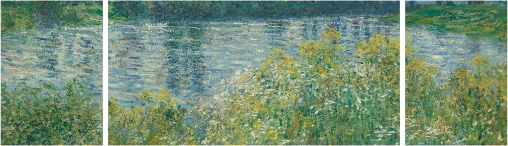 Obraz - Claude Monet, Banks of the Seine, reprodukcje (170x50 cm)