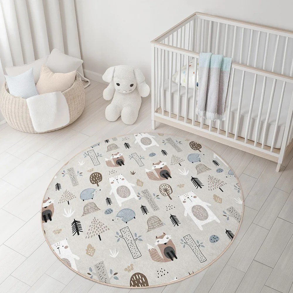 Dywan dziecięcy odpowiedni do prania ø150 cm Forest Friends – Mila Home