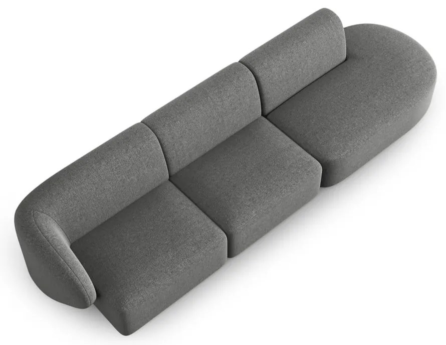 Szara sofa z tkaniny szenilowej lewostronna 311 cm Paolo – Milo Casa