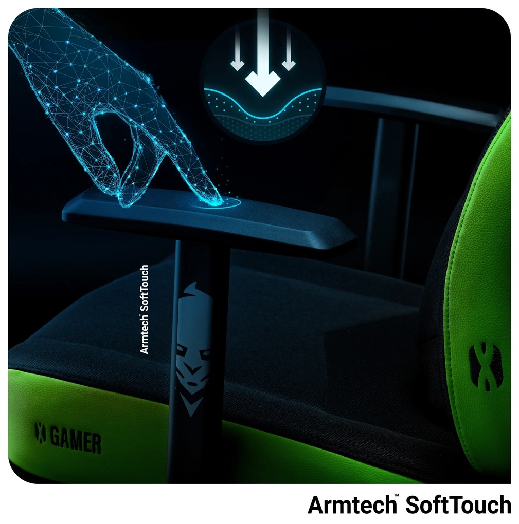 Fotel gamingowy Diablo X-Gamer 2.0 Normal Size, Green Emerald