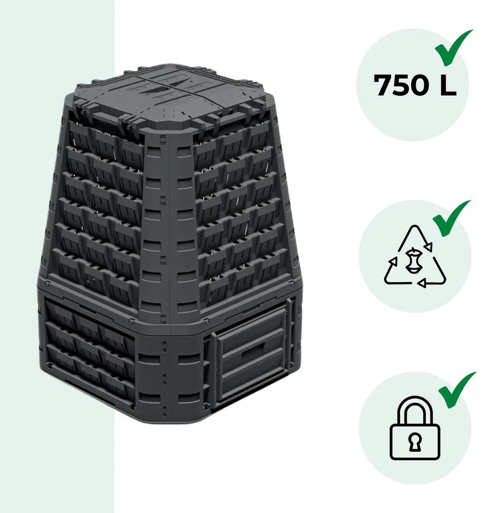 Kompostownik EVOGREEN VARIO, 750 l, czarny Prosperplast