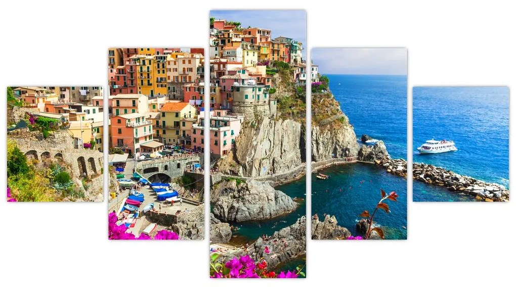 Obraz - Włoska wioska Manarola (125x70 cm)