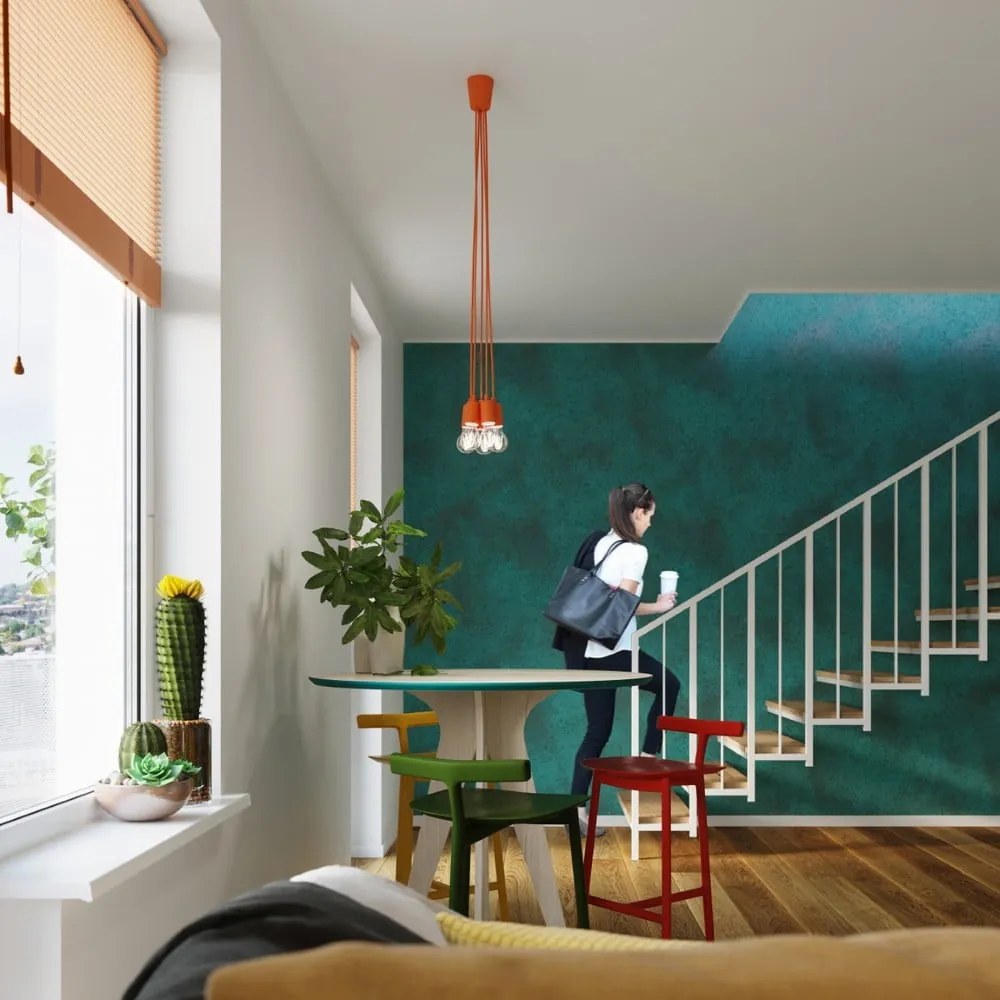 Pomarańczowa lampa wisząca ø 25 cm Rene – Nice Lamps
