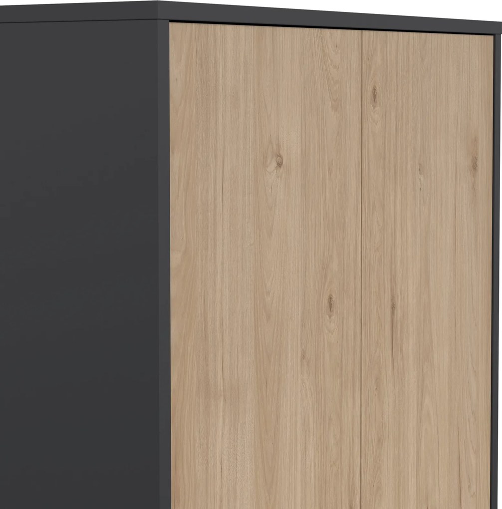 Czterodrzwiowy regał biurowy Sign 80 jackson hickory/szary mat