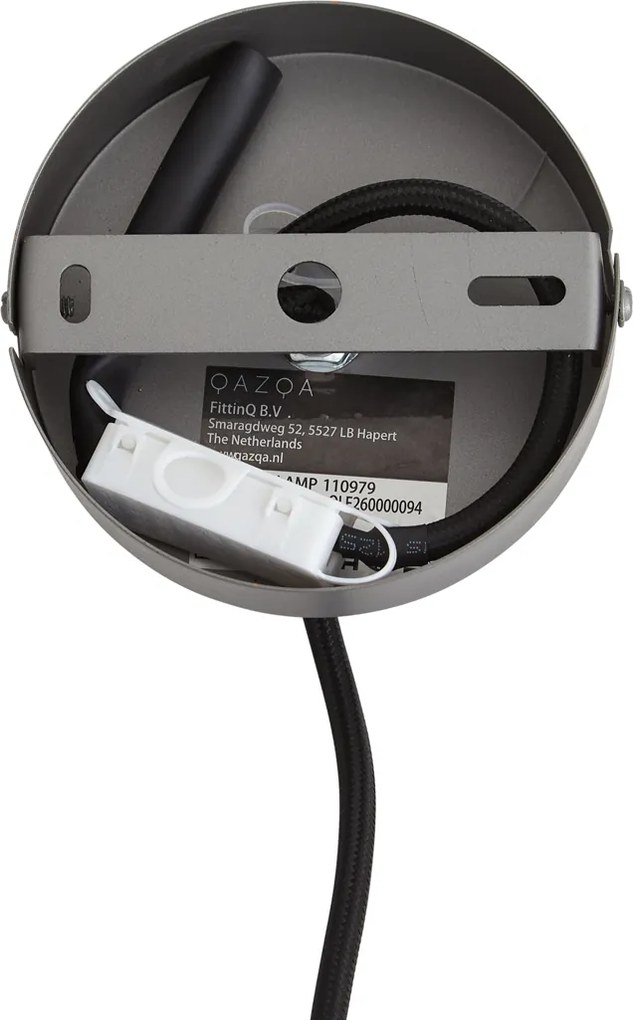 Designerska lampa wisząca srebrna z przydymionym szkłem - Kemner