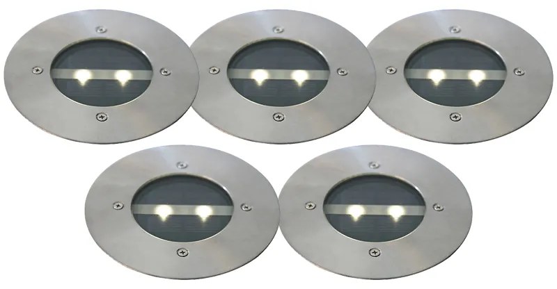 Zewnetrzna Zestaw 5 Nowoczesnych reflektorów naziemnych stalowych IP44 solarnych - Tiny Nowoczesny Oswietlenie zewnetrzne