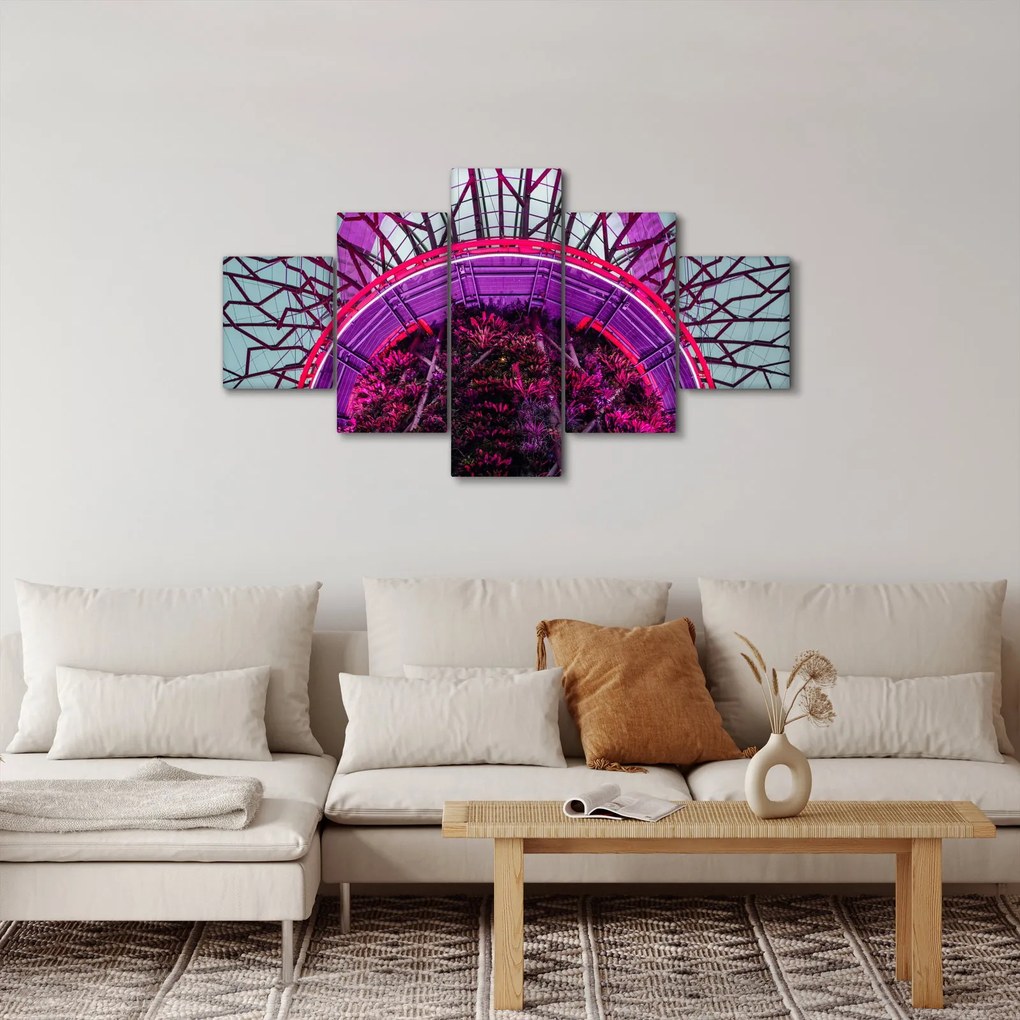 Abstrakcyjny obraz - fioletowe gałęzie (125x70 cm)