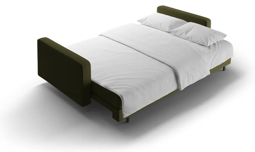 Zielona rozkładana sofa ze schowkiem 222 cm Bali – Cosmopolitan Design