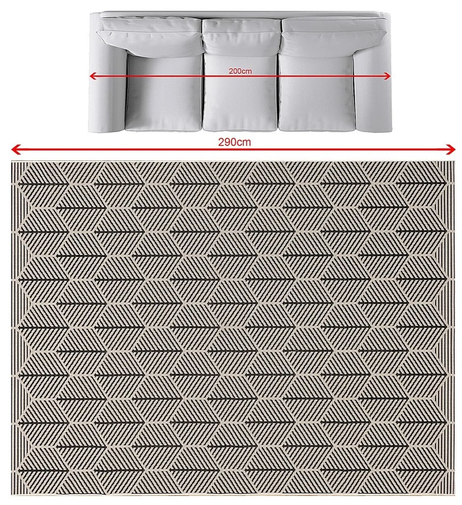 Dywan Cottage black/beige 200x290cm