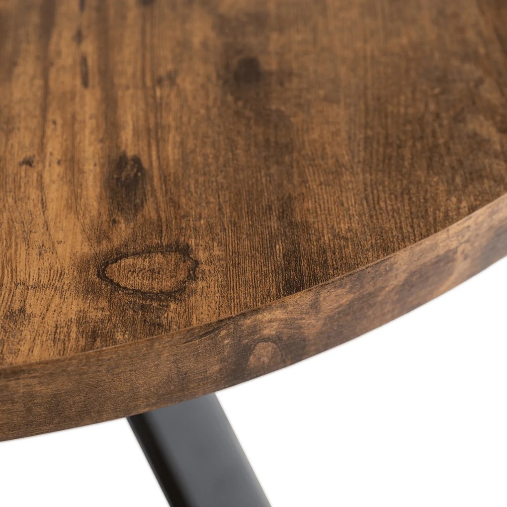 Stolik Kawowy LINCOLN 80 cm Dąb Rustykalny/Czarny Loft