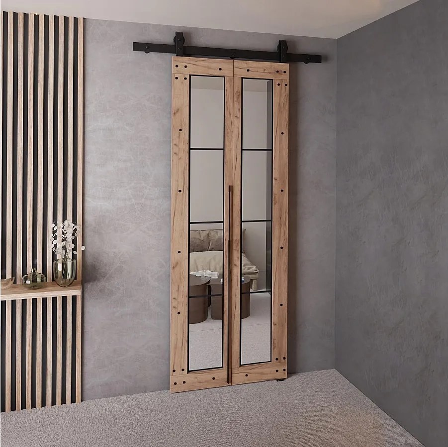 Drzwi Przesuwne QUDIO M6 Dąb Craft Złoty 60