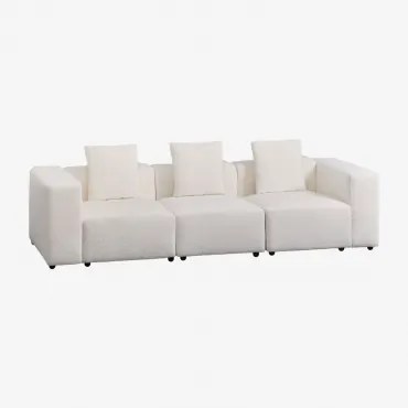 Modułowa Sofa 3-częściowa (↔︎315 Cm) Z Wysokim Podłokietnikiem Bruna Bouclé White - Sklum