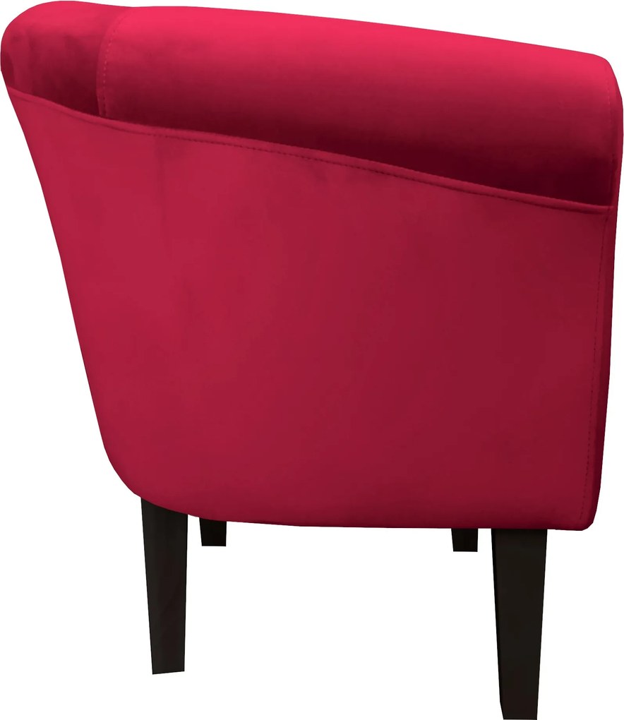 Fotel Milo tkanina Welur wygodny fotel tapicerowany do salonu i sypialni : Kolor nogi - Venge, Kolor tkaniny - VELVET - MG31, Wysokość nogi - 20 cm