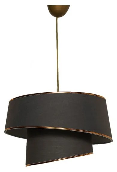Lampa wisząca w antracytowo-złotym kolorze z tekstylnym kloszem ø 32 cm Barette – Opviq lights