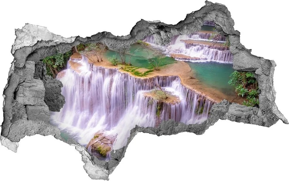 Dziura 3d w ścianie naklejka Tajlandia wodospad