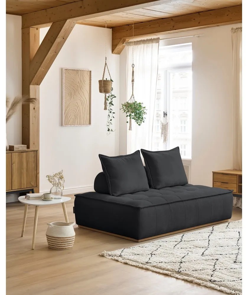 Ciemnoszara sofa z tkaniny szenilowej 175 cm Elisa – Bobochic Paris