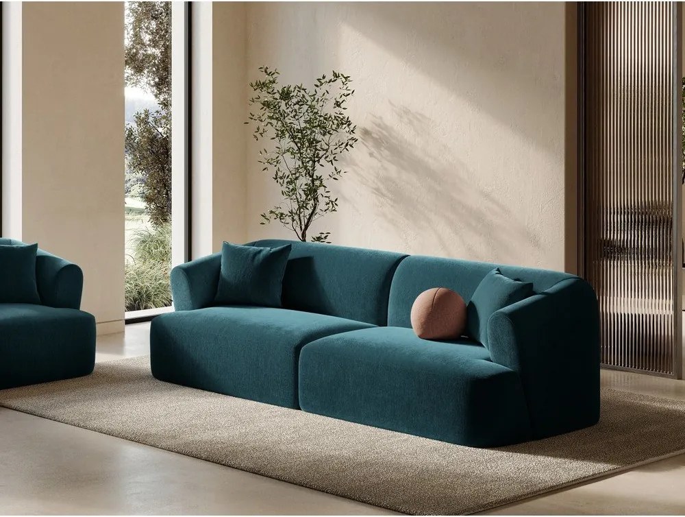 Morska aksamitna sofa 255 cm Campi – Cosmopolitan Design