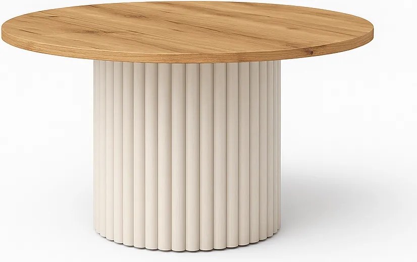 Okrągły stolik kawowy Pico o średnicy 58 cm, podstawa kaszmirowa