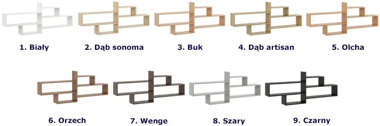 Minimalistyczna półka wisząca w kolorze wenge - Okri